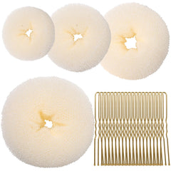 Teenitor cream front packaging showing all four bun sizes and pins for easy selection
