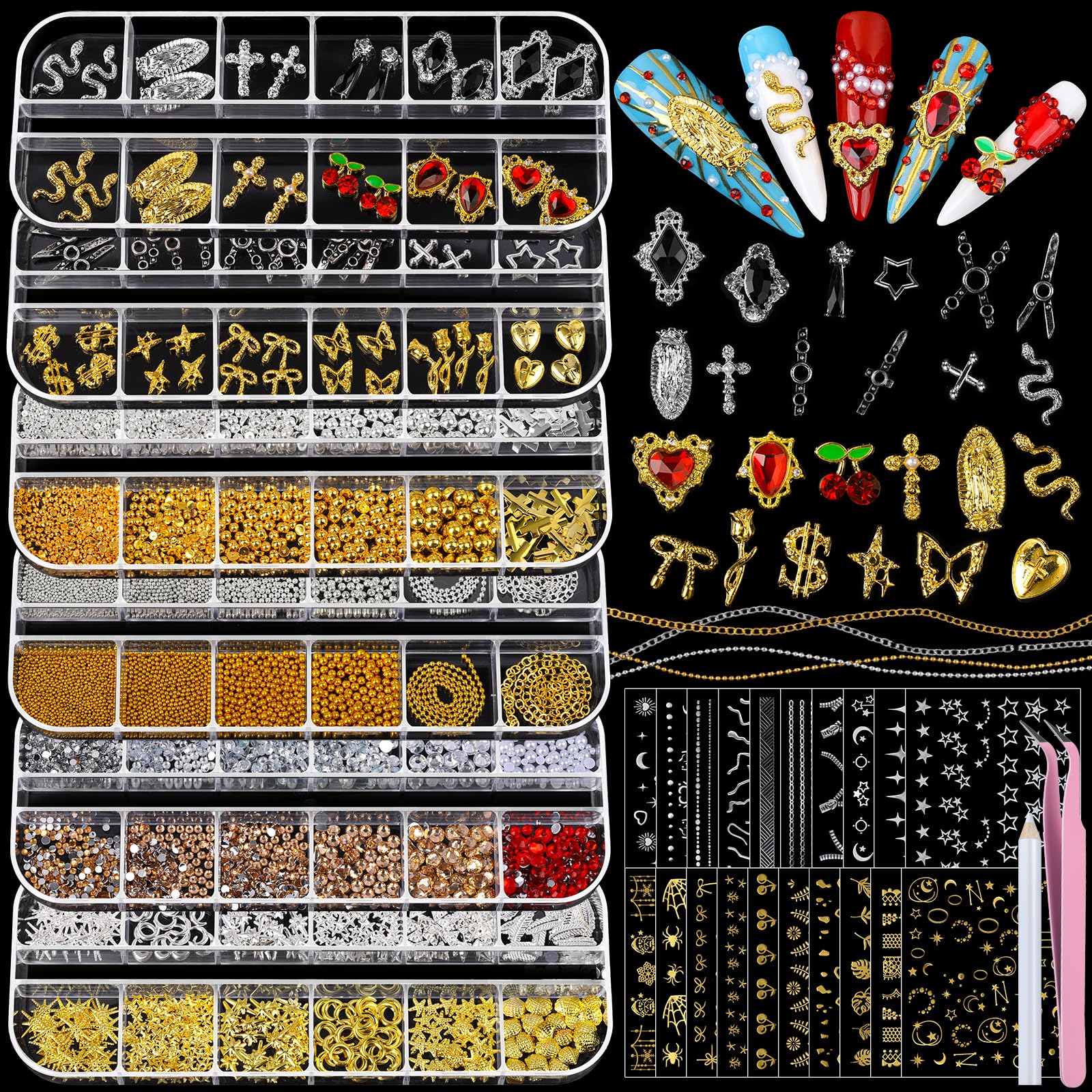 Teenitor front packaging showing full nail charms kit and quick-start benefit