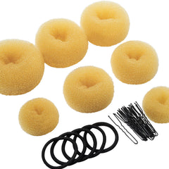 Teenitor front packaging showing gold bun makers and accessories for quick styling