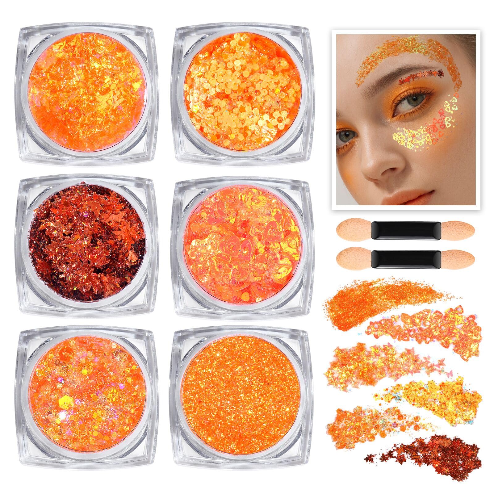 Teenitor front packaging showing orange glitter set for festivals and parties