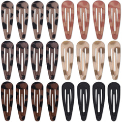 Teenitor front view of 24-pack barrettes showing neat neutral colors and benefit of variety