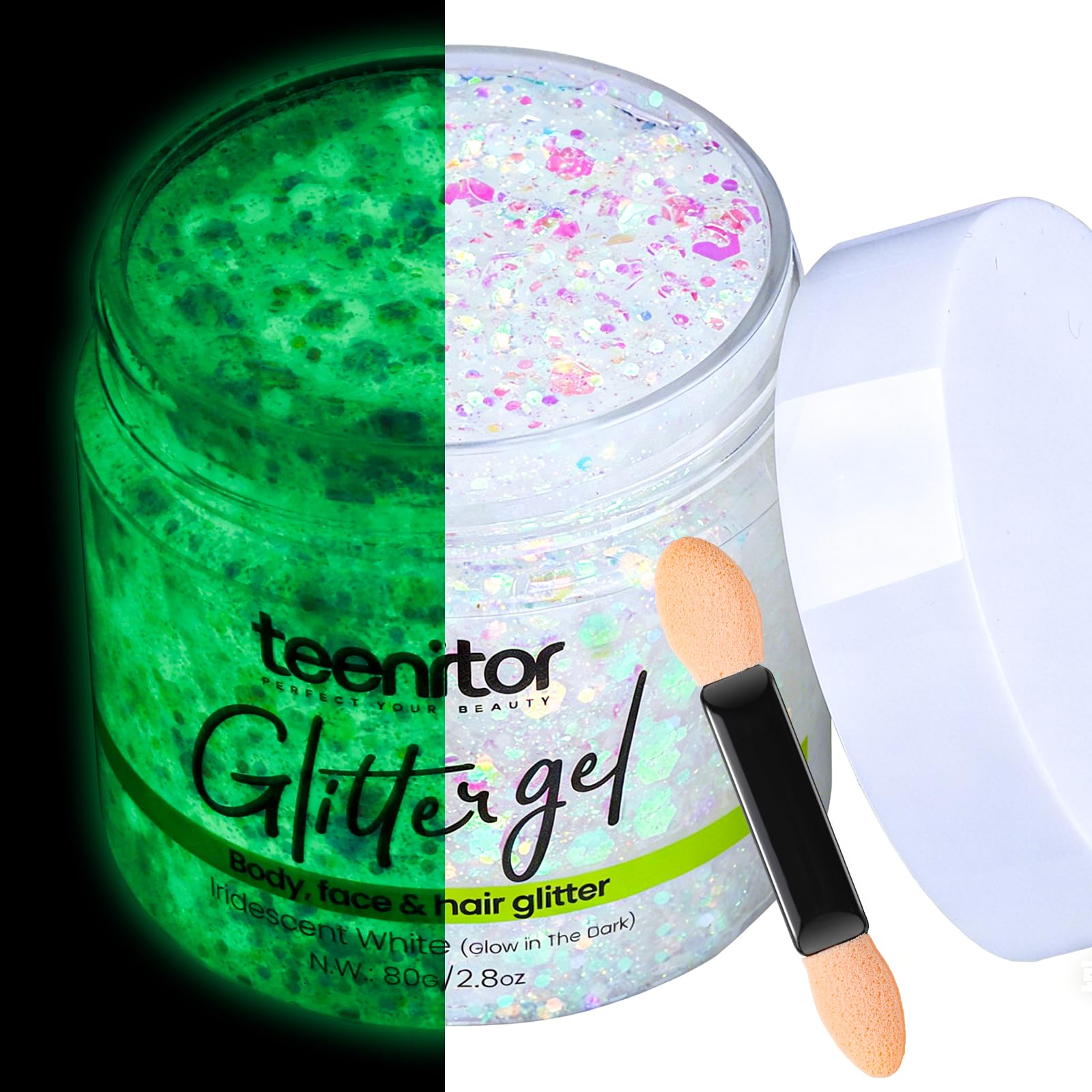 Teenitor front packaging showing 80g tube and iridescent gel for long use