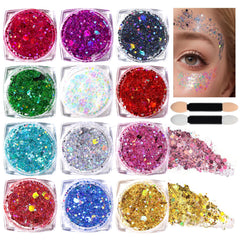 Teenitor front packaging showing 12 glitter gel pots and vibrant colors