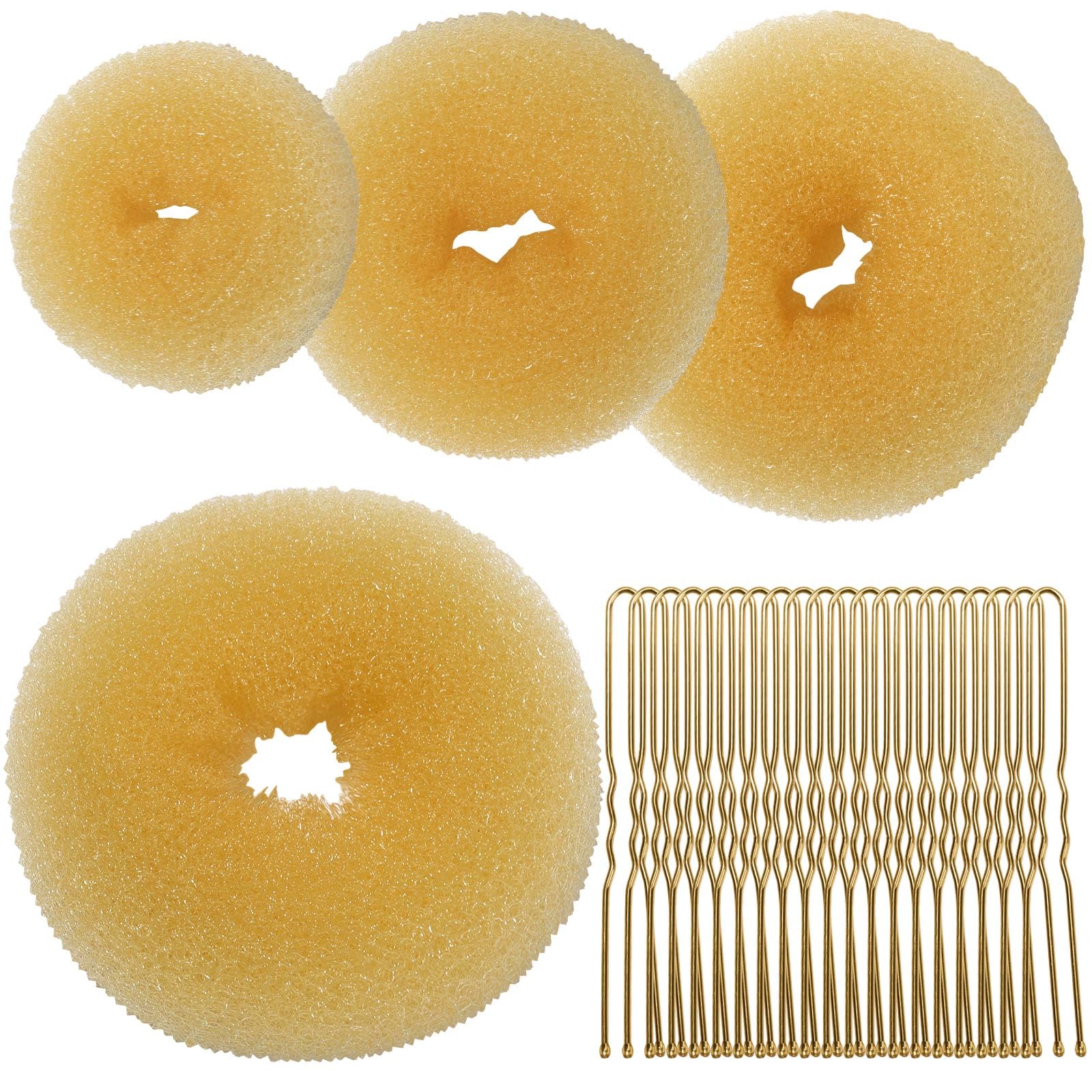 Teenitor front packaging showing bun shaper set and gold bobby pins for easy styling