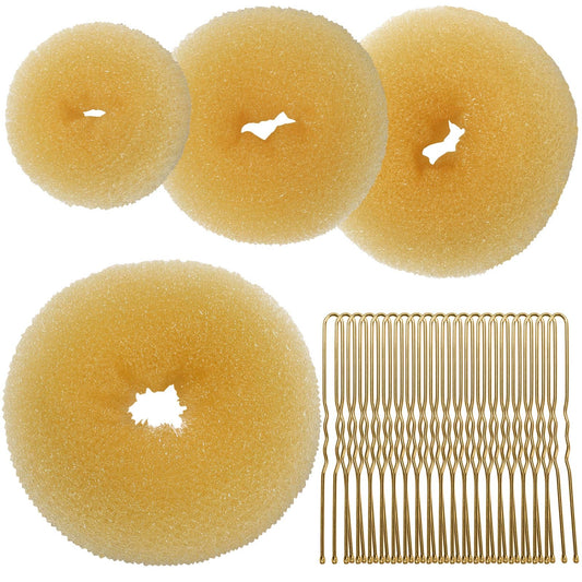 Teenitor front packaging showing bun shaper set and gold bobby pins for easy styling