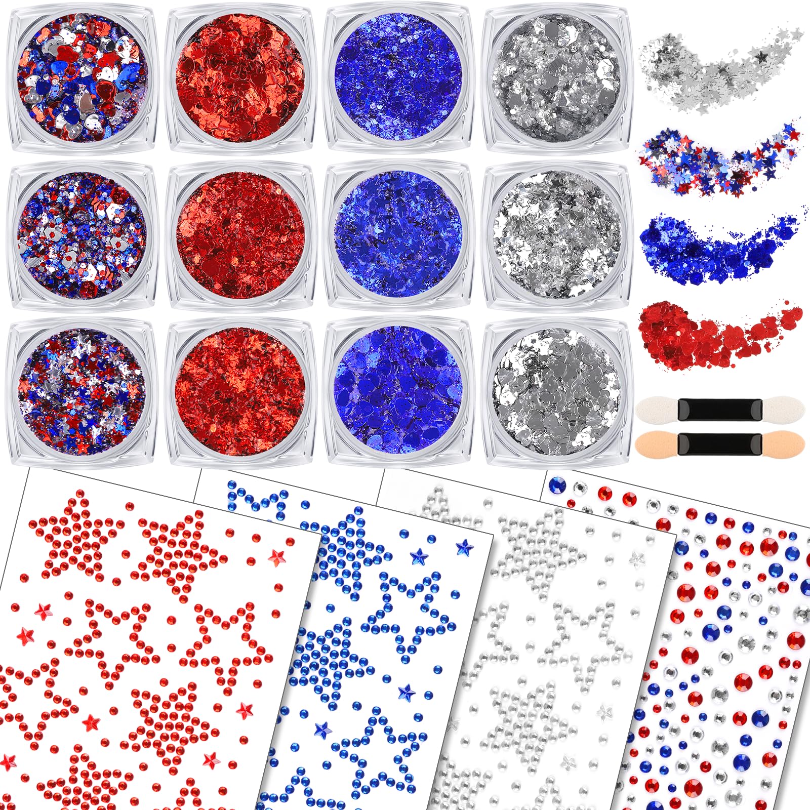Teenitor front packaging showing patriotic glitter set and benefits