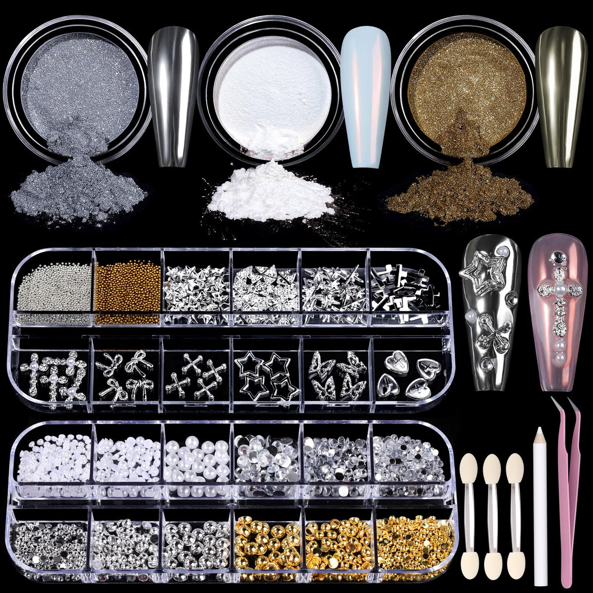 Teenitor front packaging showing full chrome powder and charms kit benefit convenience