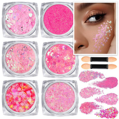 Teenitor front packshot showing six pink glitter gel pots and packaging for quick selection