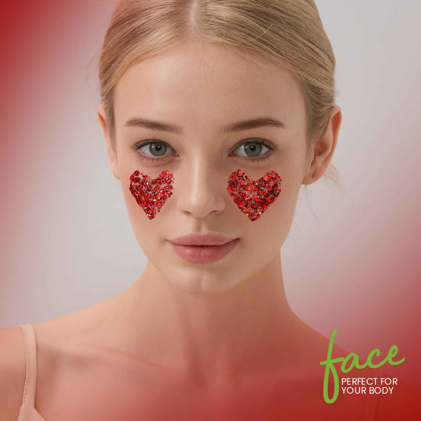 Cotton swab precision application of Teenitor glitter gel for detailed facial accents