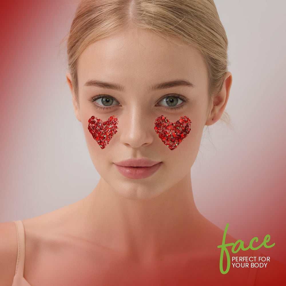 Cotton swab precision application of Teenitor glitter gel for detailed facial accents