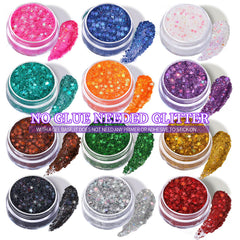 Teenitor model wearing glitter at party demonstrating long-lasting sparkle