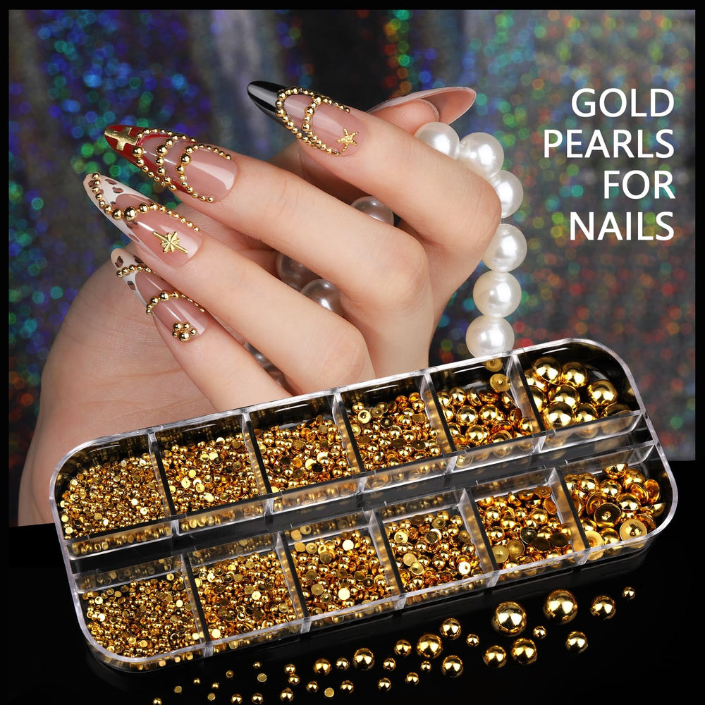Teenitor assorted gold charms display enabling creative Y2K nail designs