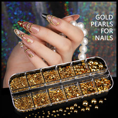 Teenitor assorted gold charms display enabling creative Y2K nail designs