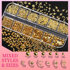 Teenitor gold heart charm detail with crystals offering luxe focal point for nails