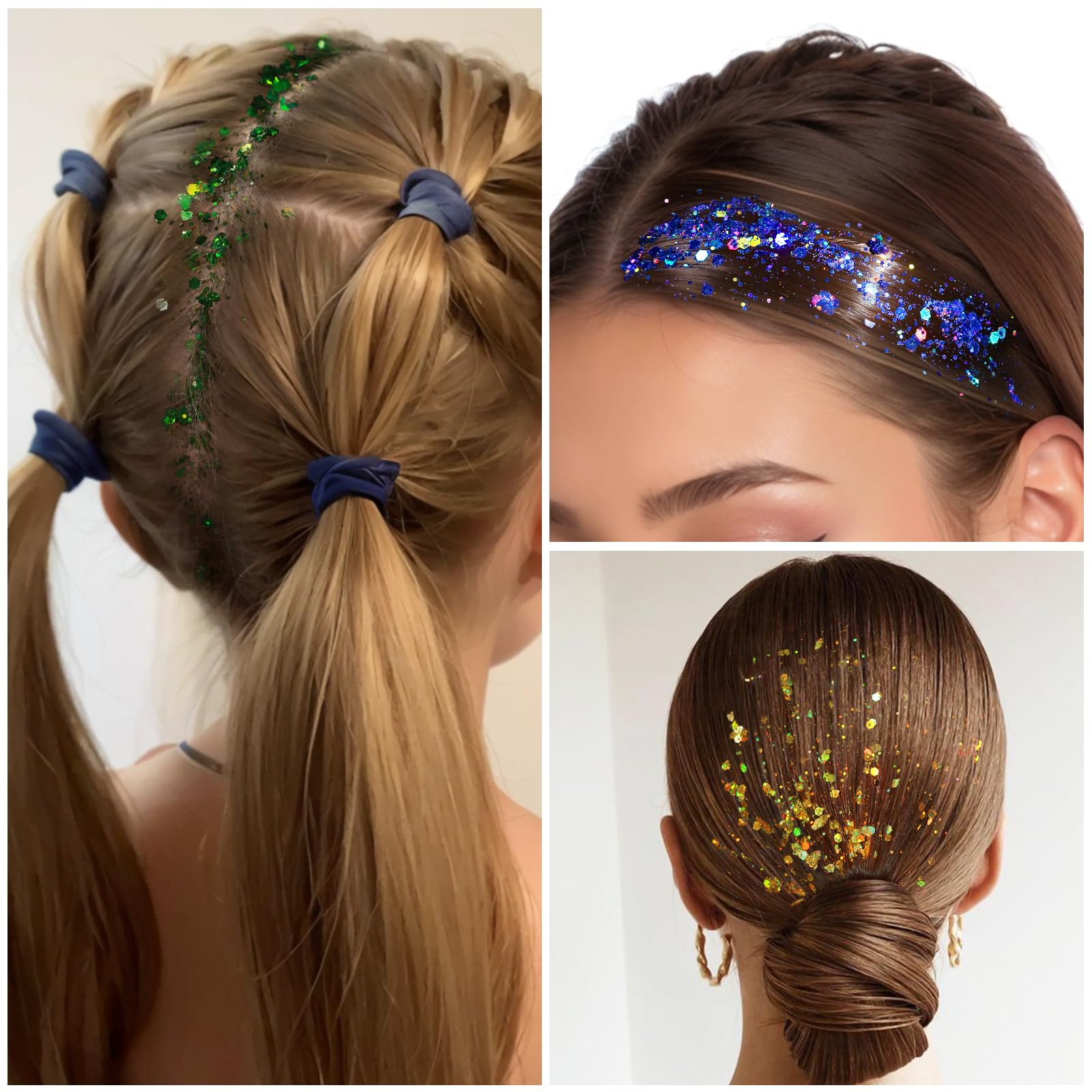 Teenitor applied to hair roots adding instant festival-ready shine
