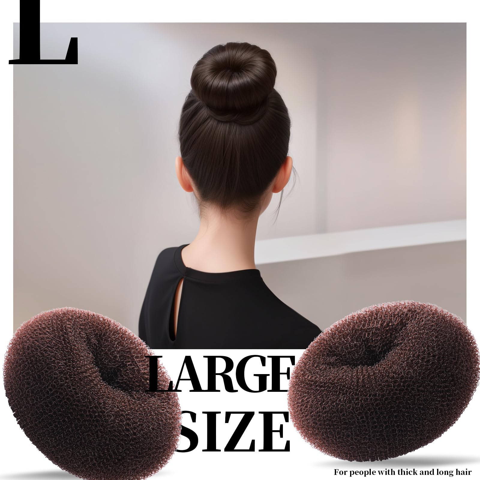 Teenitor hair bun in use creating tidy ballet bun with polished finish