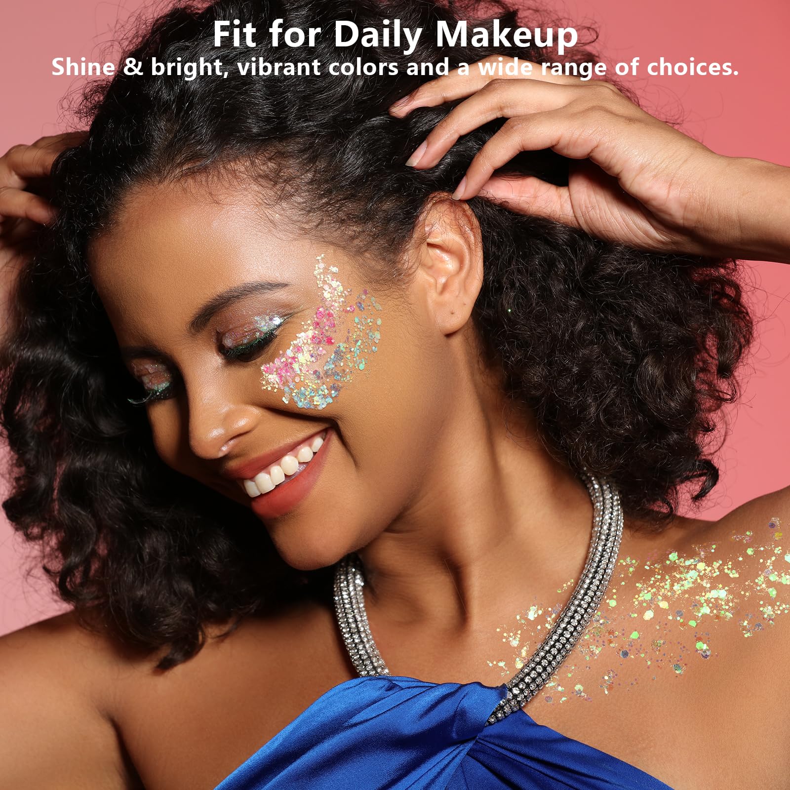 Teenitor glitter used as a hair highlight for bold, temporary color accents