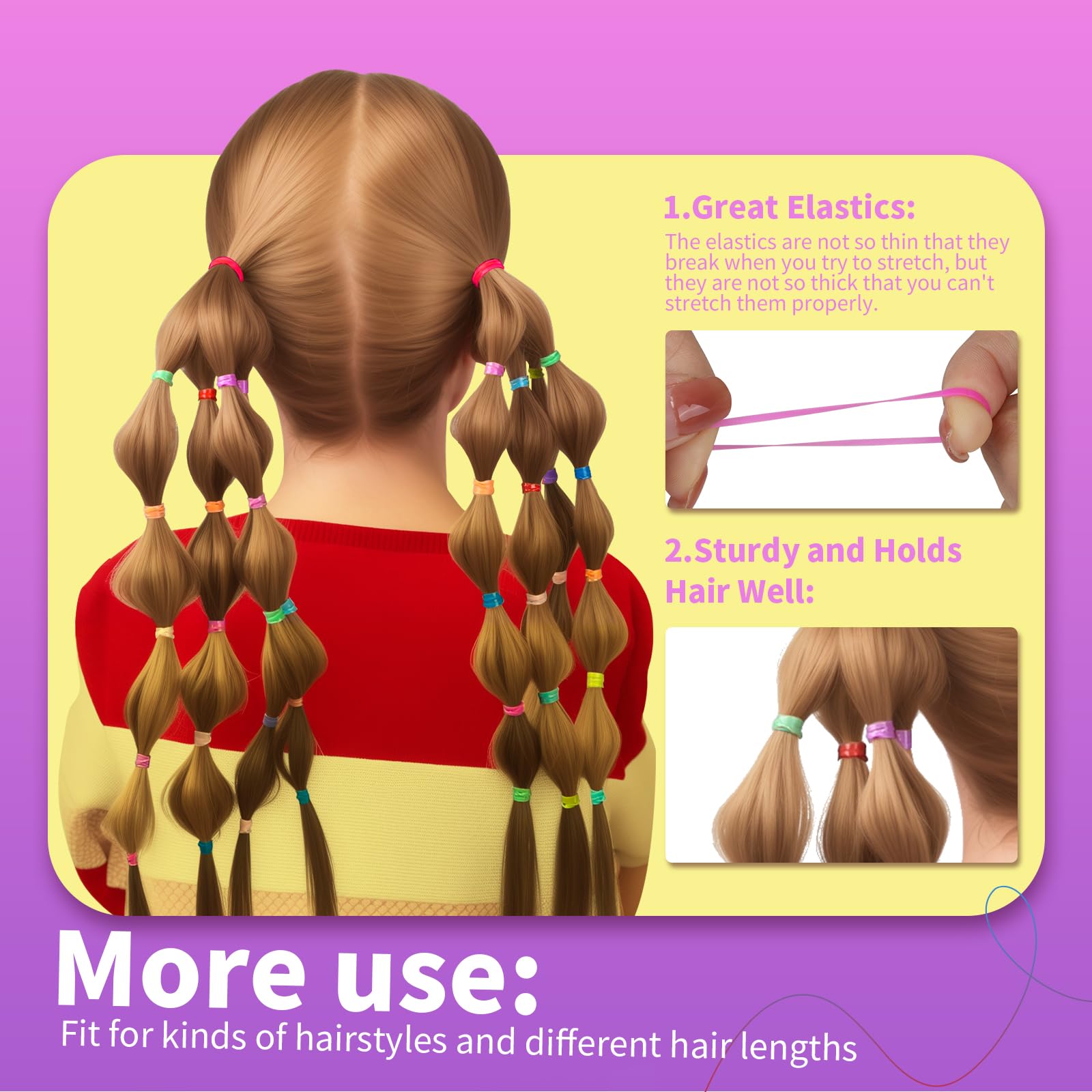 Teenitor in-use ponytail on child, holding hair securely without pulling