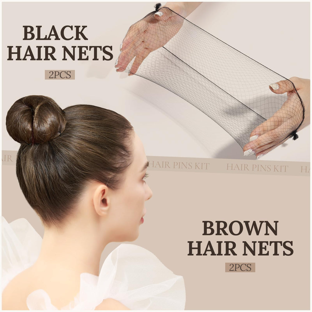 Teenitor hair nets detail showing mesh texture for secure bun styling