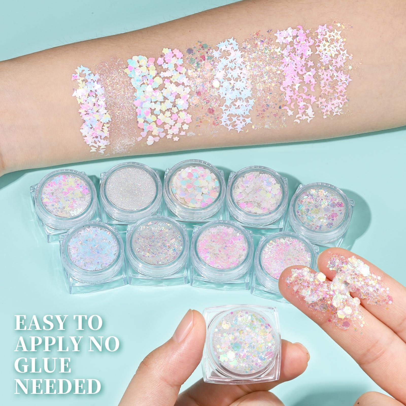 Teenitor glitter in hair parting adding shimmer and hold for styled looks