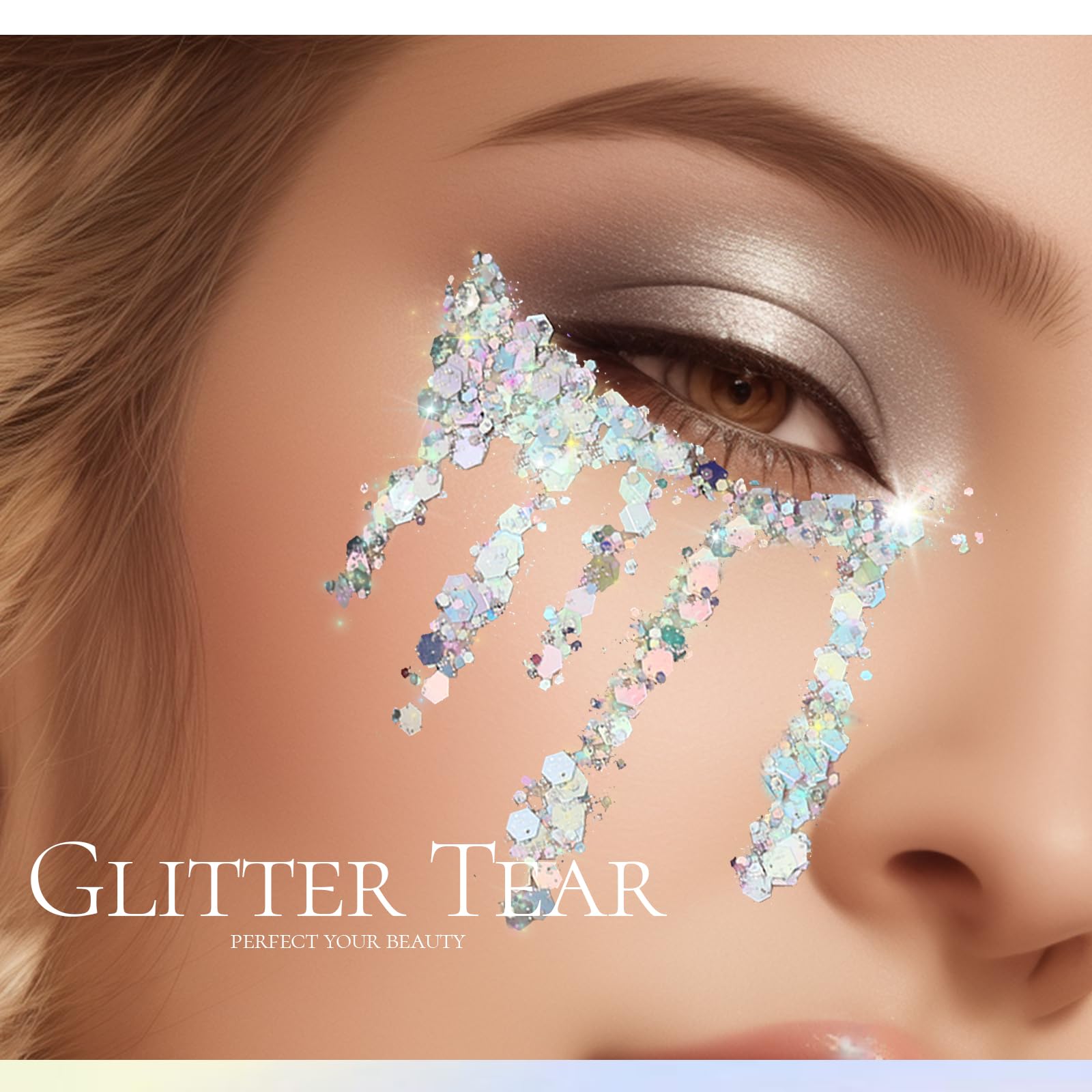 Teenitor glitter on hair roots, shows styling versatility and long-wear sheen