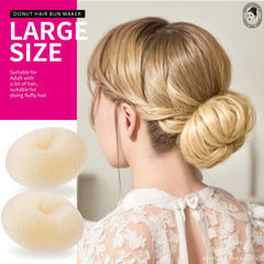 Teenitor hands creating a bun showing quick assembly and secure styling benefit