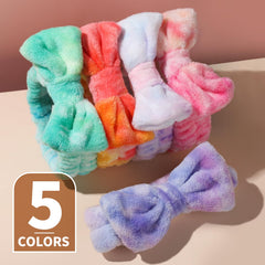 Teenitor headband worn while washing face keeping hair dry and out of the way