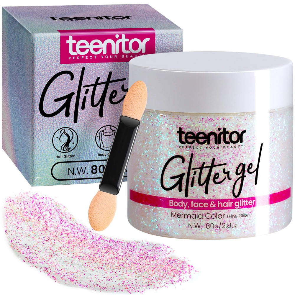 Teenitor holographic white bottle front view showing labeling and size benefit
