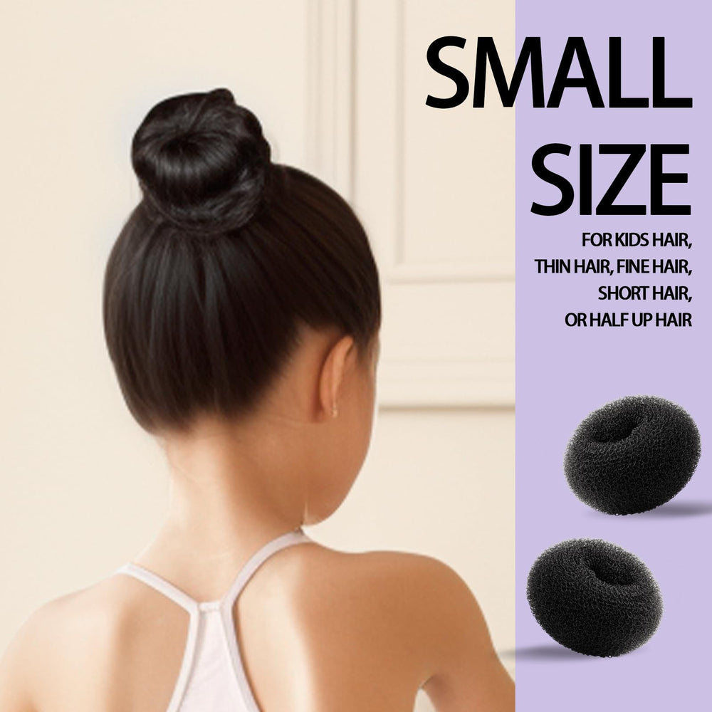 Teenitor donut in use creating a tidy ballet bun for reliable hold
