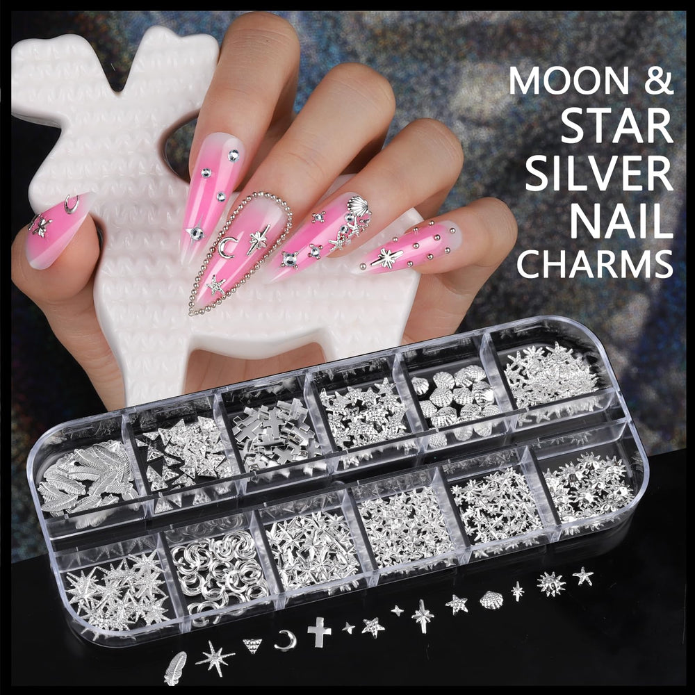 Teenitor nails in use as technician applies gems for dimensional manicure