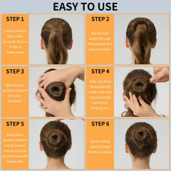 Child wearing Teenitor bun at ballet class showcasing long-lasting tidy hairstyle