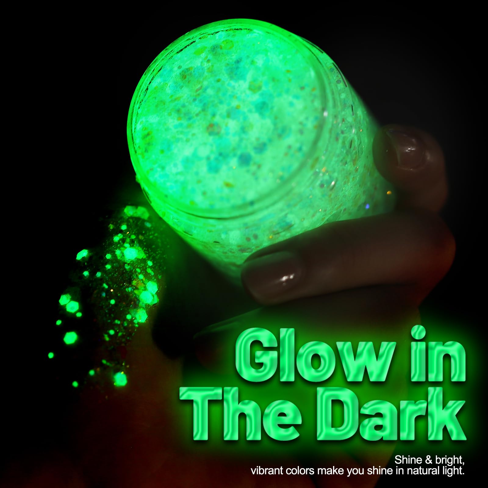 Teenitor label details highlighting directions and glow-activation tips