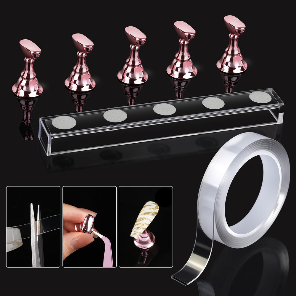 Teenitor finished long square nails lifestyle shot showcasing dramatic salon-style look