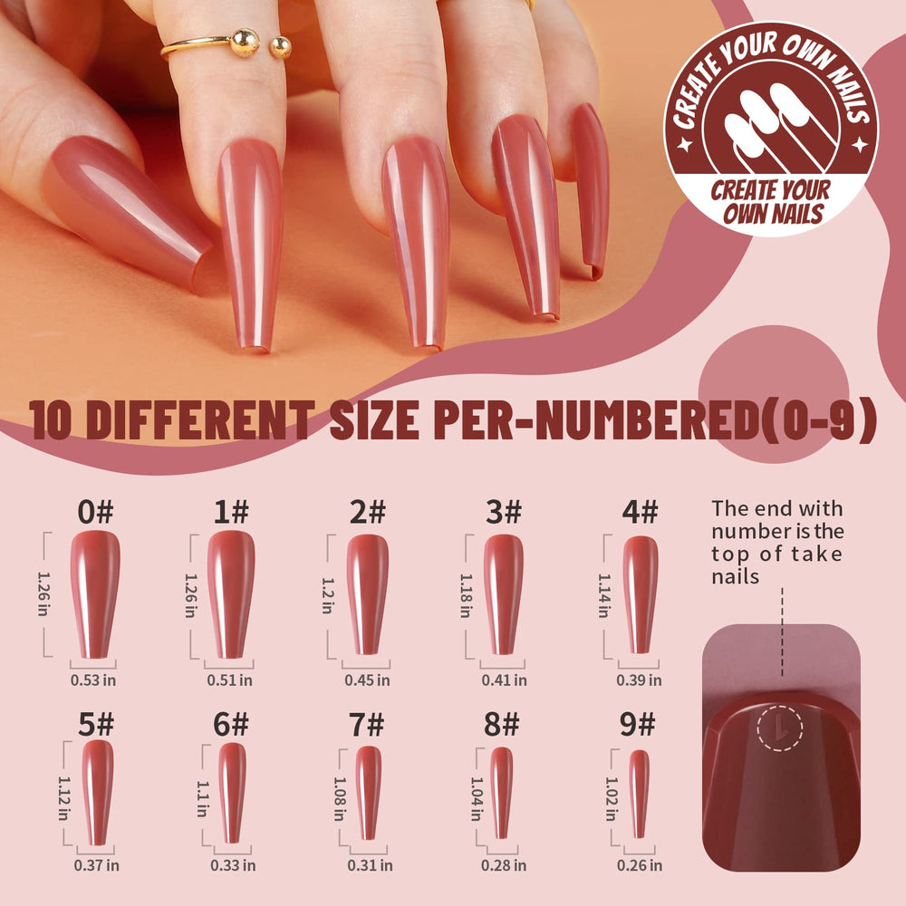 Teenitor lifestyle manicure in use showing finished long coffin nails for photo-ready benefit