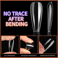 Teenitor model wearing long coffin nails showcasing fashionable, wearable results