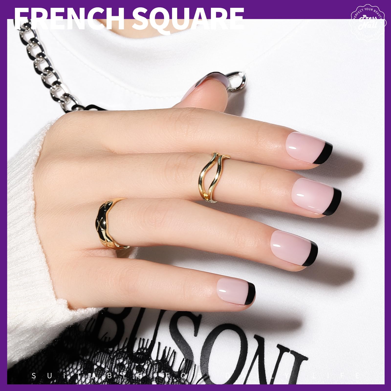 Teenitor lifestyle shot of worn nails showing polished look for events