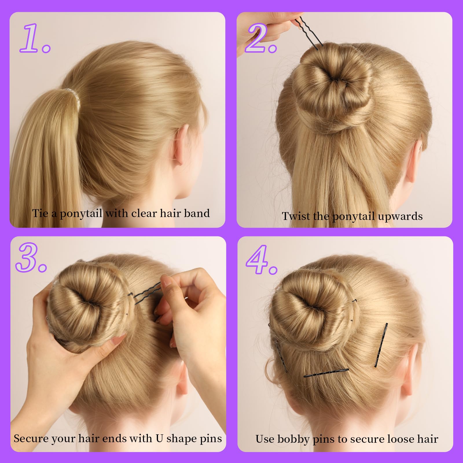 Teenitor pins used in an updo demonstrating event-ready hold