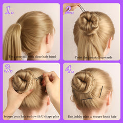 Teenitor pins used in an updo demonstrating event-ready hold