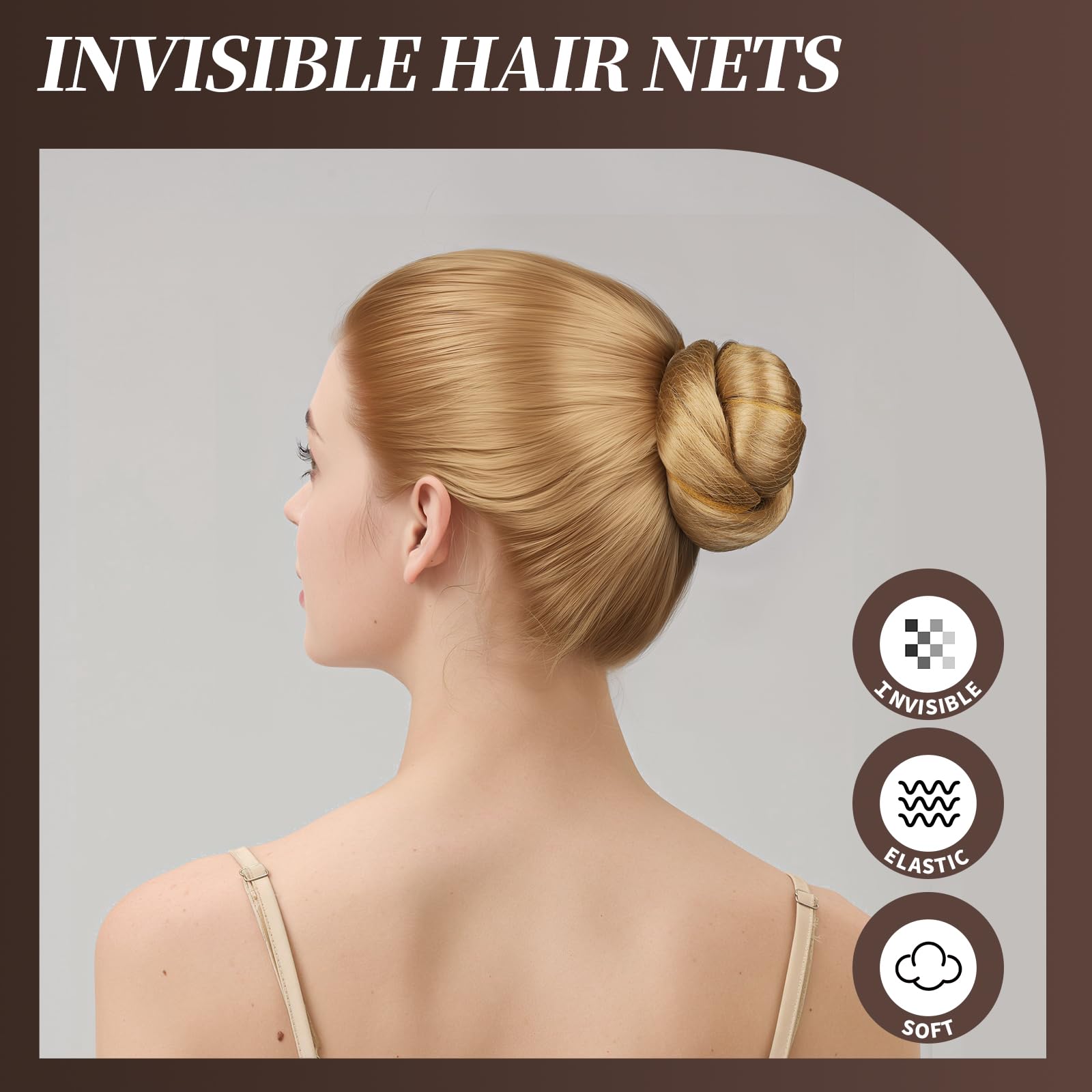 Teenitor mesh hair net detail holding hair smooth and virtually invisible