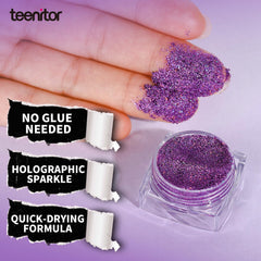 Teenitor microscopic butterfly and flower-shaped glitter detail highlighting playful shapes