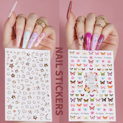 Teenitor nail stickers and charms assortment illustrating instant decorative options