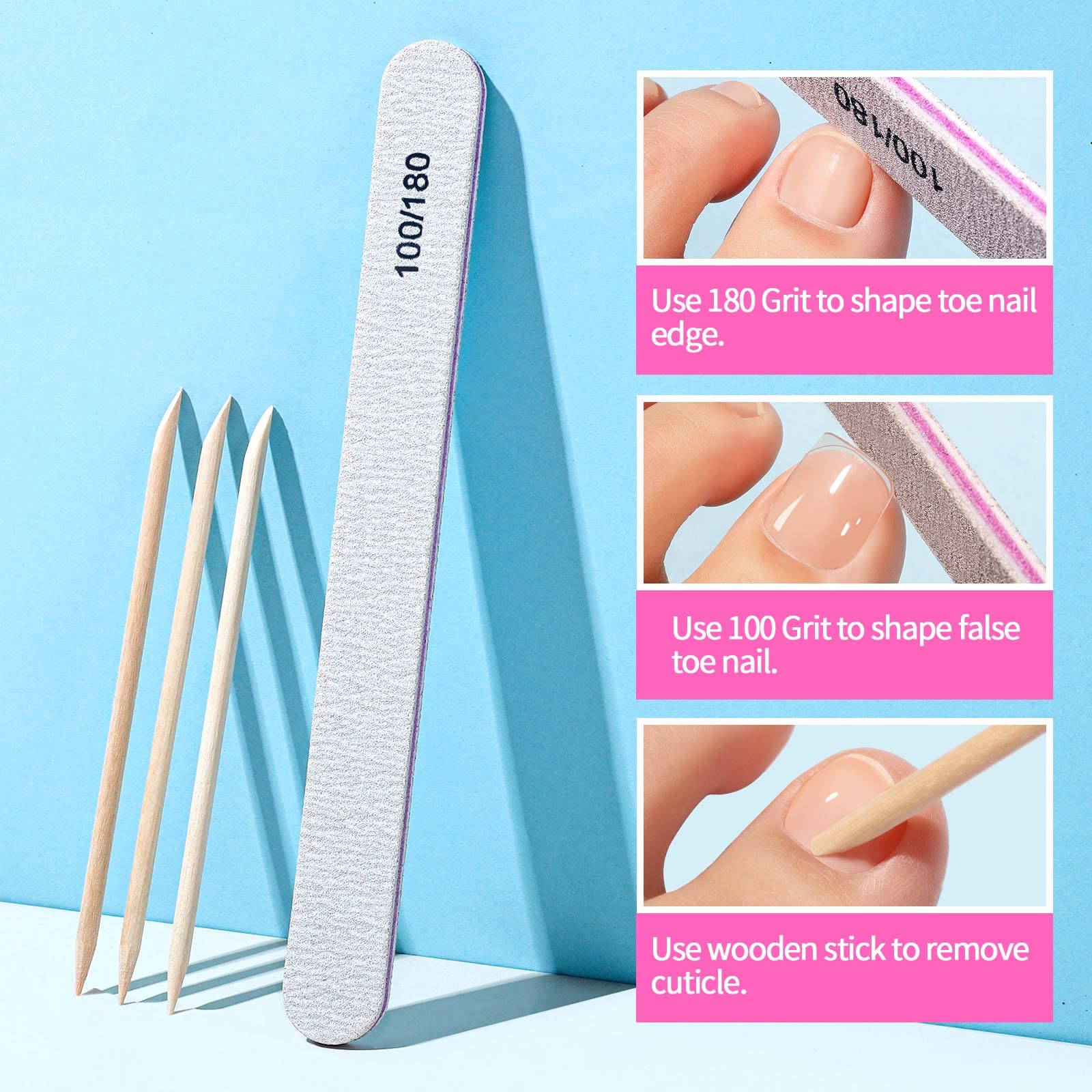 Teenitor toe tip with pre-numbered handle for quick size selection