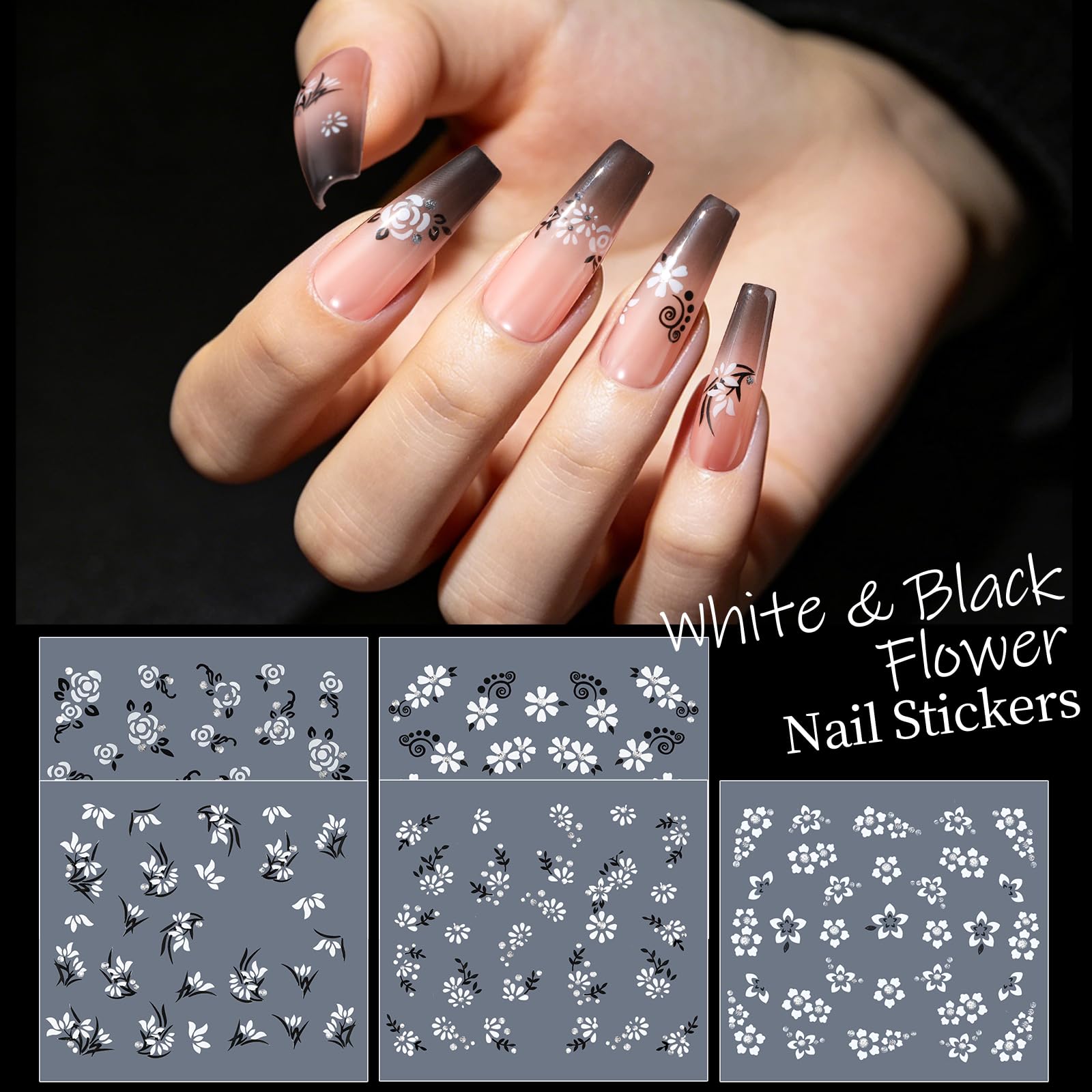 Teenitor nails before and after applying stickers for quick makeover