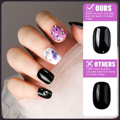 Teenitor nails on model hands showing short round manicure that elongates fingers