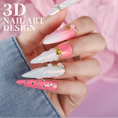 Teenitor neon pearl applied on nail swatch showing vibrant iridescent mermaid effect