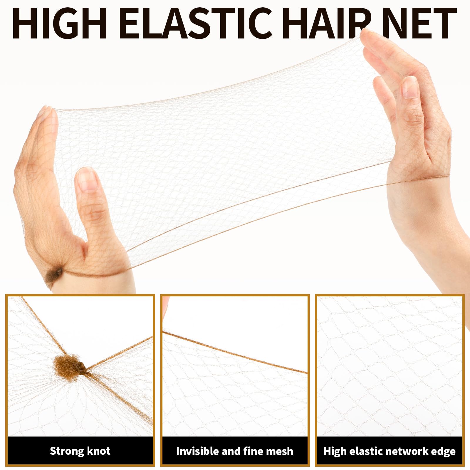Teenitor net size comparison illustrating options for different hair lengths