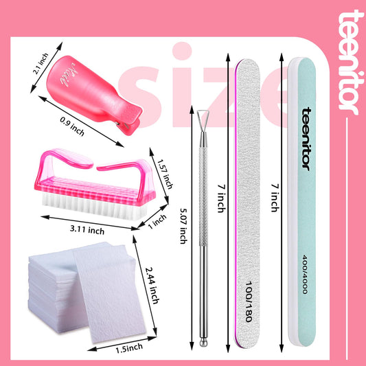 Teenitor pink soak-off clips close-up holding pads for mess-free soaking