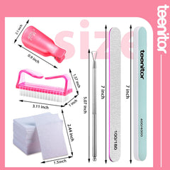 Teenitor pink soak-off clips close-up holding pads for mess-free soaking