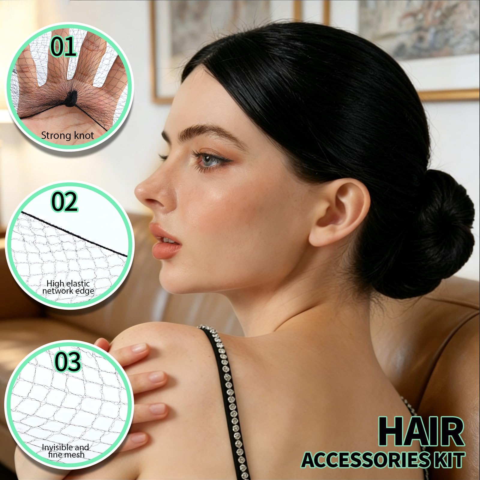Teenitor clear pin case opened with U-shaped and bobby pins for quick access