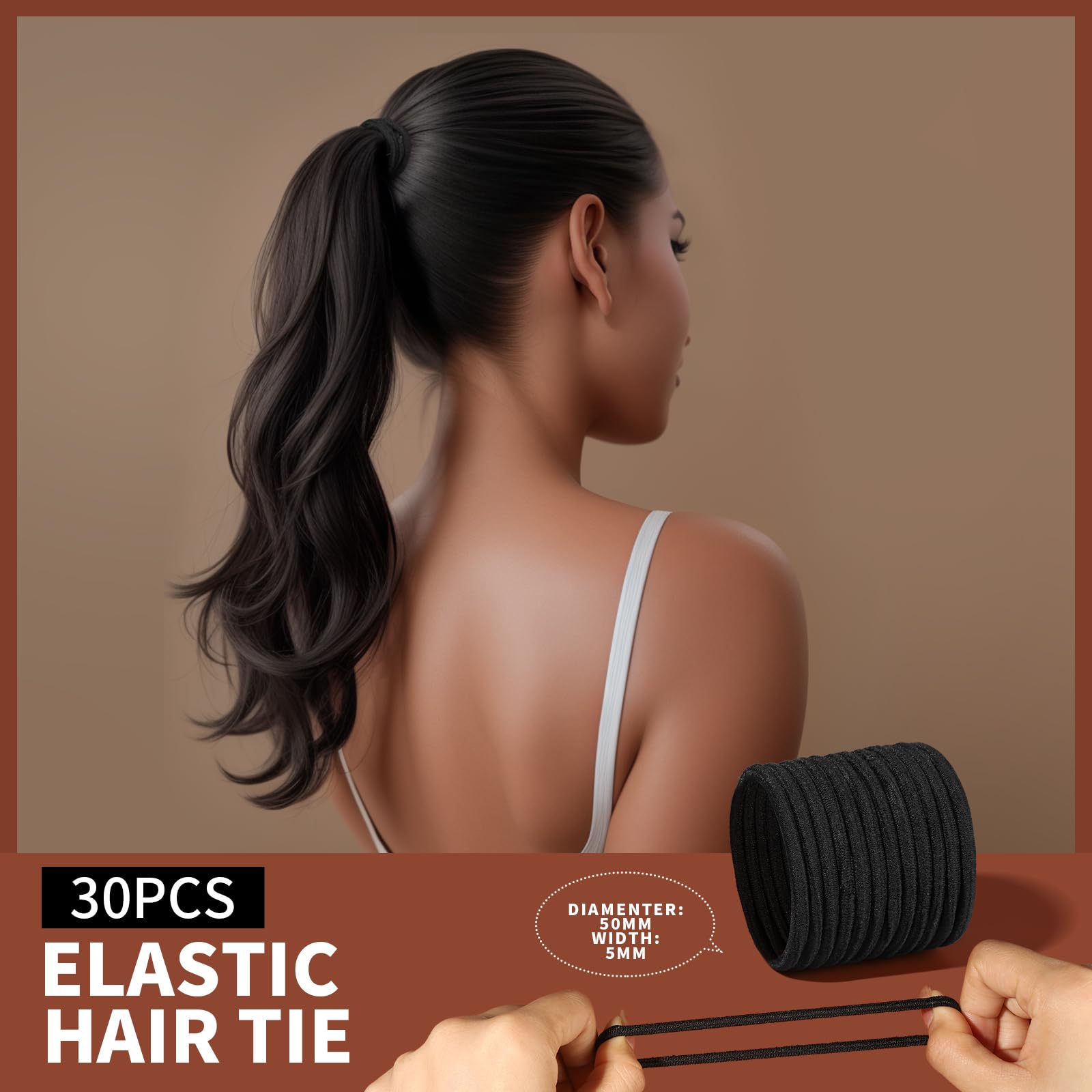 Teenitor ponytail holders detail demonstrating thickness and secure ponytail hold